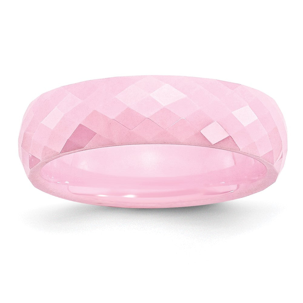 Exclusive Polished Pink 6mm Ceramic Chisel Band - Stylish & Affordable Design