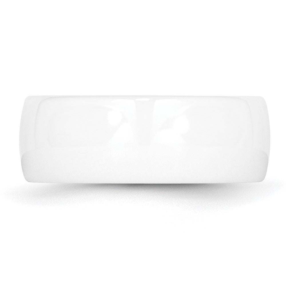 Buy Stylish 8mm Polished White Ceramic Band | Exclusive Chisel Design