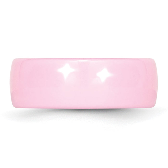 Buy Stylish Polished Pink 8mm Ceramic Chisel Band - Affordable Luxury Ring-3