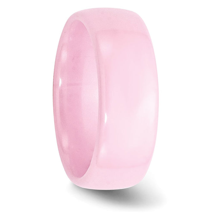 Buy Stylish 8mm Polished Pink Ceramic Chisel Band - Affordable Luxury Ring-4