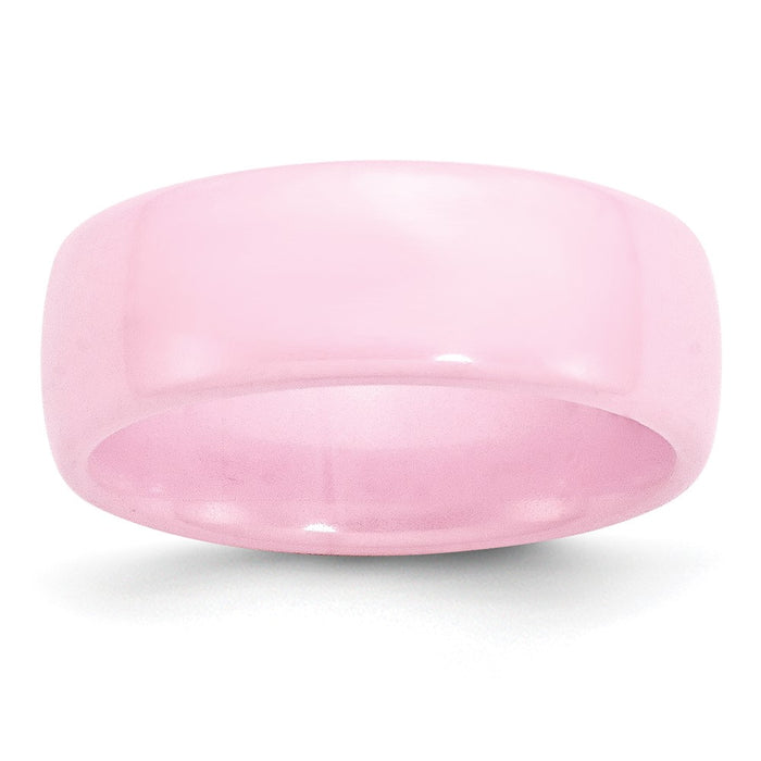 Buy Stylish Polished Pink 8mm Ceramic Chisel Band - Affordable Luxury Ring-1