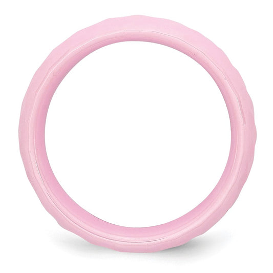 Buy Stylish Polished Pink 7.5mm Chisel Ceramic Band | Affordable Luxury Ring