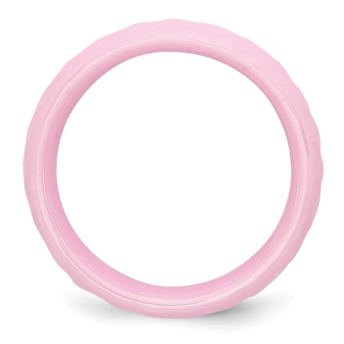 Buy Stylish Polished Pink 7.5mm Chisel Ceramic Band - Affordable Luxury Ring-2