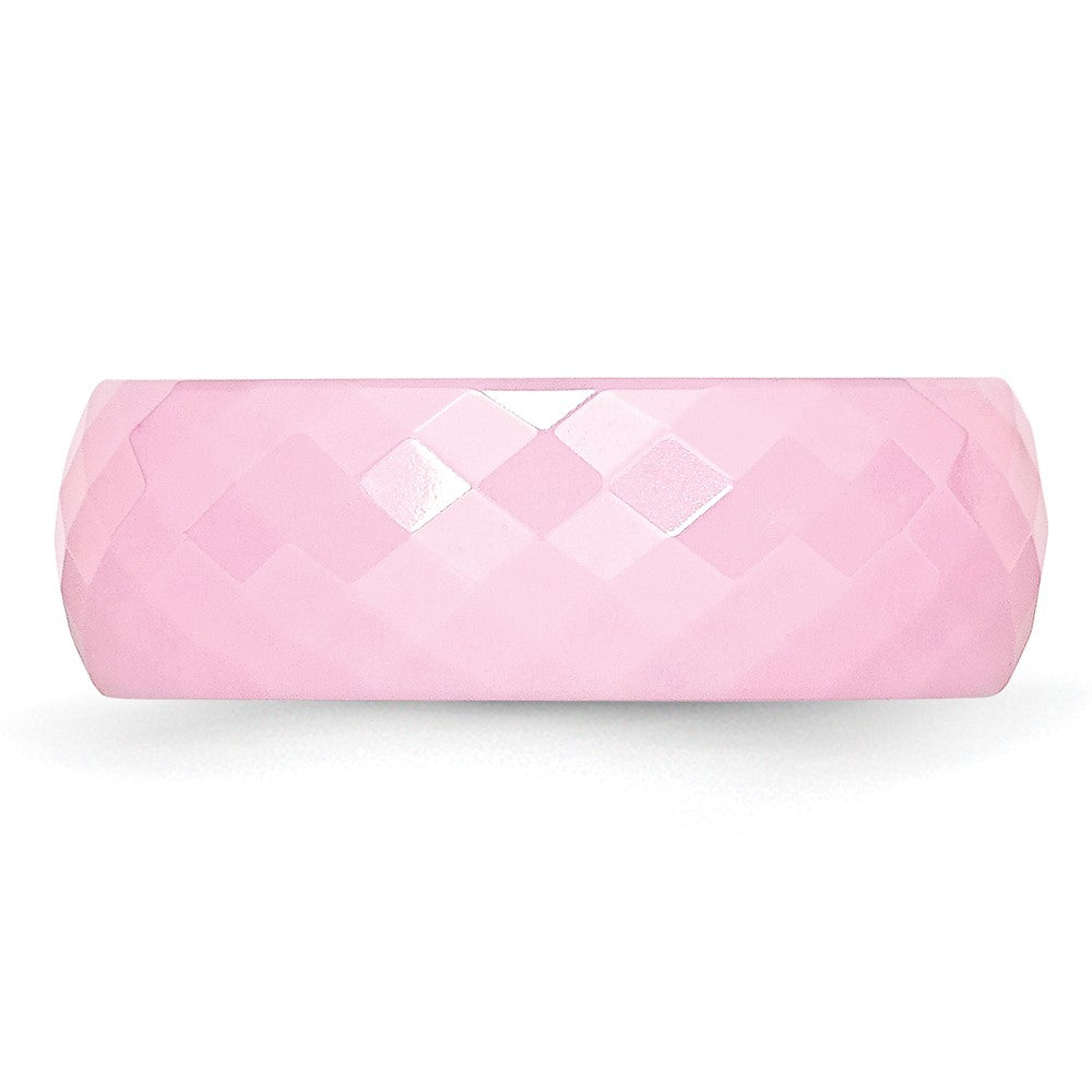Buy Stylish Polished Pink 7.5mm Chisel Ceramic Band - Affordable Luxury Ring