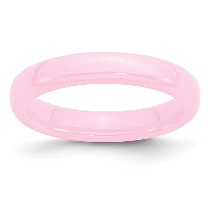 Buy Stylish 4mm Polished Pink Ceramic Chisel Band - Affordable Luxury Ring-1
