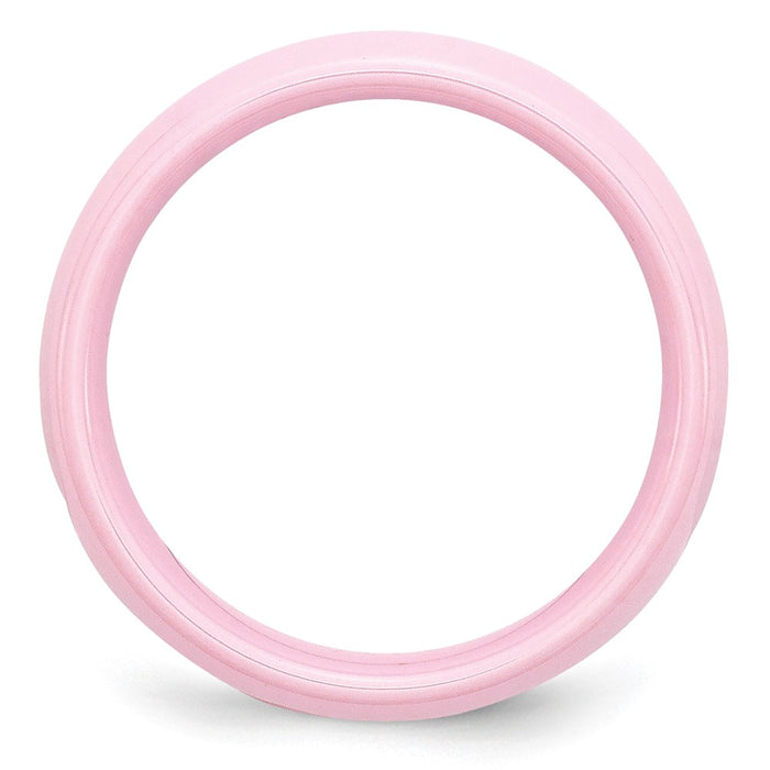Buy Stylish Polished Pink 6mm Ceramic Chisel Band - Affordable Luxury Ring-2