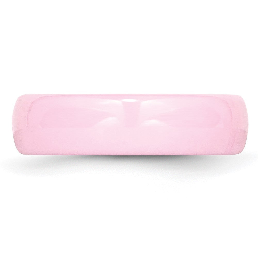 Buy Stylish Polished Pink 6mm Ceramic Chisel Band - Affordable Luxury Ring
