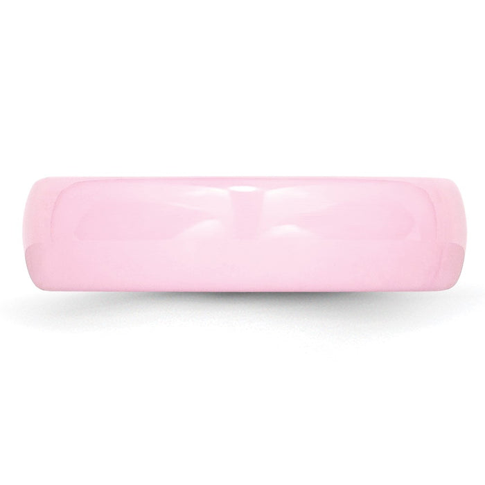 Buy Stylish Polished Pink 6mm Ceramic Chisel Band - Affordable Luxury Ring-3