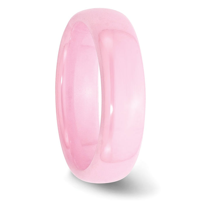 Buy Stylish Polished Pink 6mm Ceramic Chisel Band - Affordable Luxury Ring!-4