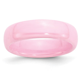 High-Quality Polished Pink Ceramic Band - 6mm Chisel Design, Affordable Style