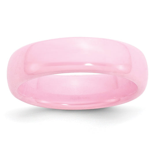 Buy Stylish 6mm Polished Pink Ceramic Chisel Band - Affordable Luxury Ring