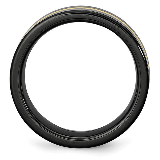 Buy Stylish 8mm Polished Ceramic Band with 14K Gold Inlay - Luxury Design