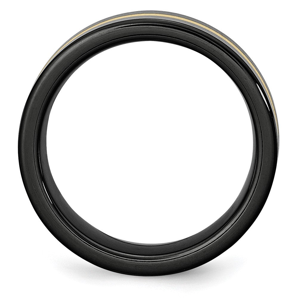 Buy Stylish 8mm Polished Ceramic Band with 14K Gold Inlay - Luxury Design