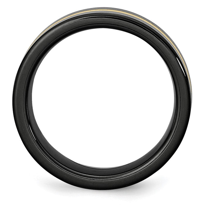 Buy Stylish 8mm Polished Ceramic Band with 14K Gold Inlay - Luxury Design-2