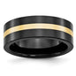 Buy Stylish 8mm Polished Ceramic Band with 14K Gold Inlay - High-Quality Value-8