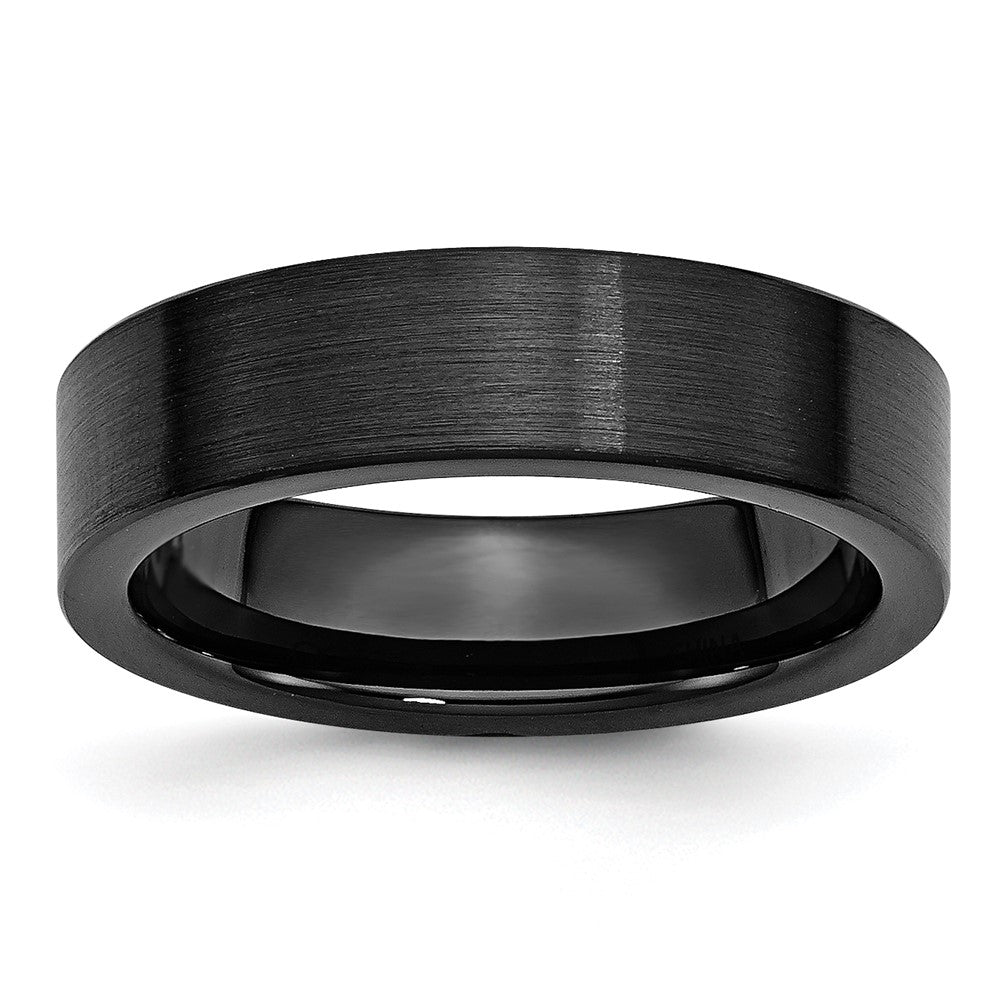 Buy Stylish Brushed Black Ceramic 6mm Flat Chisel Band - Luxury Design ...
