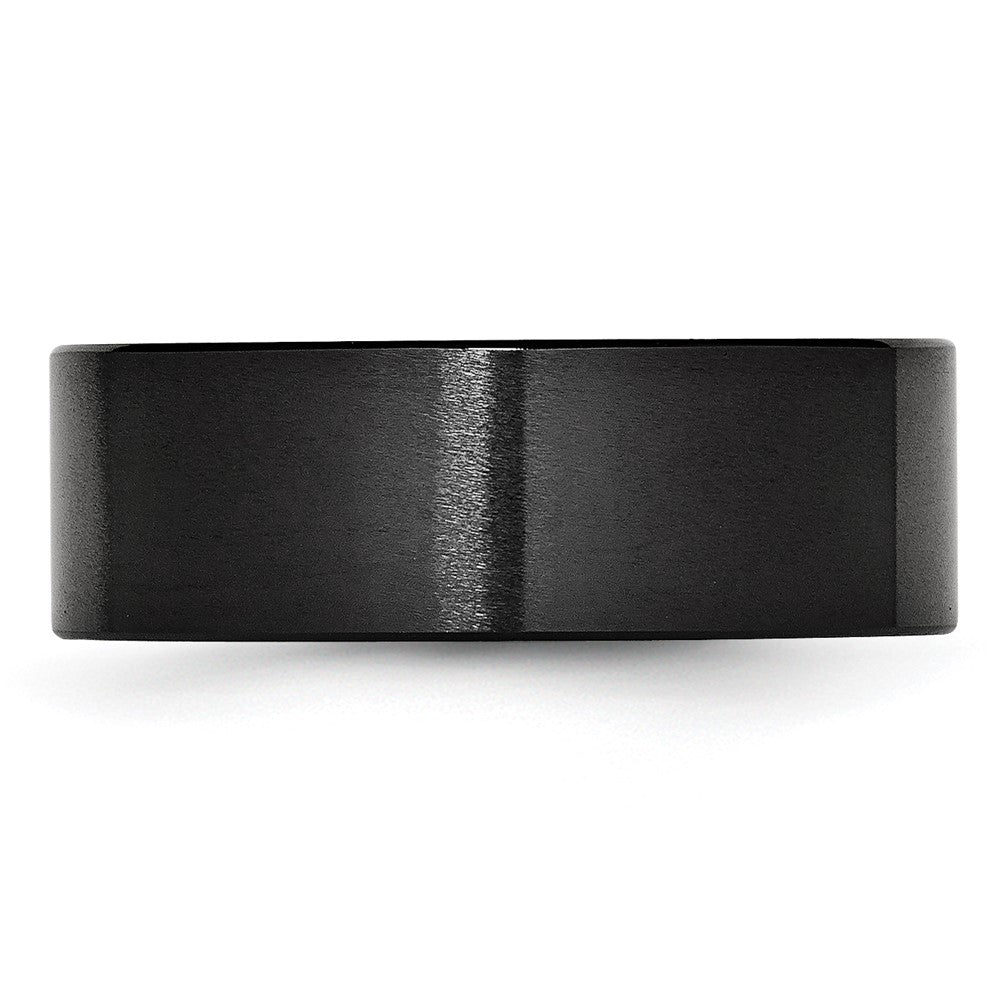 Exclusive Brushed Black Ceramic 8mm Flat Chisel Band - Stylish & Durable
