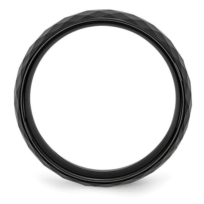 Buy Exclusive 7.5mm Polished Black Faceted Ceramic Band - Stylish Design!-2