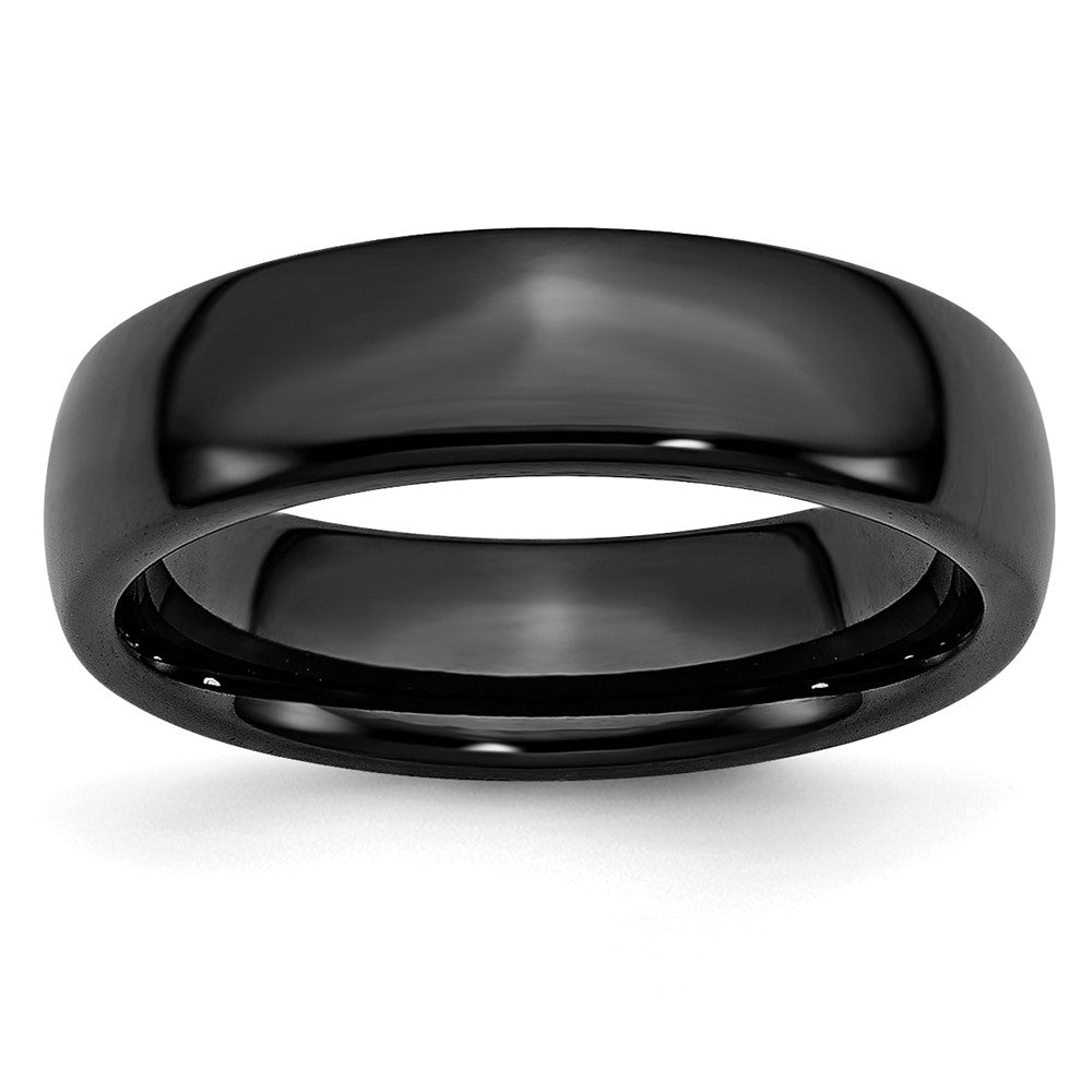 Buy Stylish 6mm Polished Black Ceramic Chisel Band - Luxury Value Ring