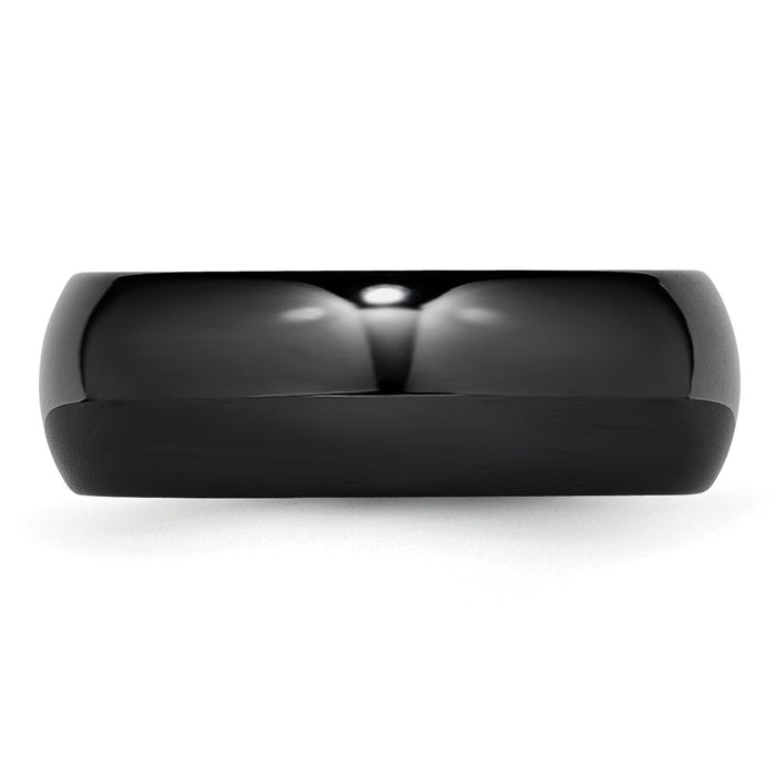 High-Quality Polished Black Ceramic 8mm Chisel Band | Stylish and Affordable-3