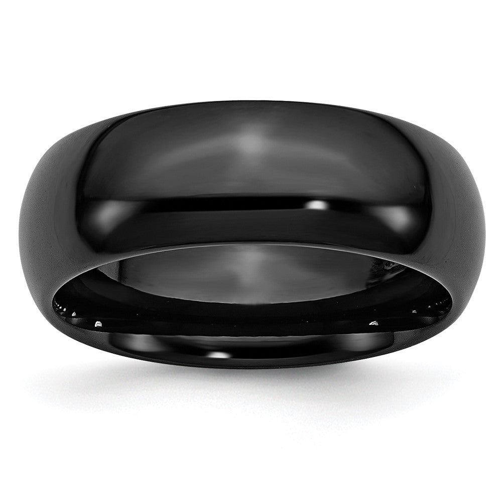 Buy Stylish 8mm Polished Black Ceramic Chisel Band - Luxury at an Affordable Price!