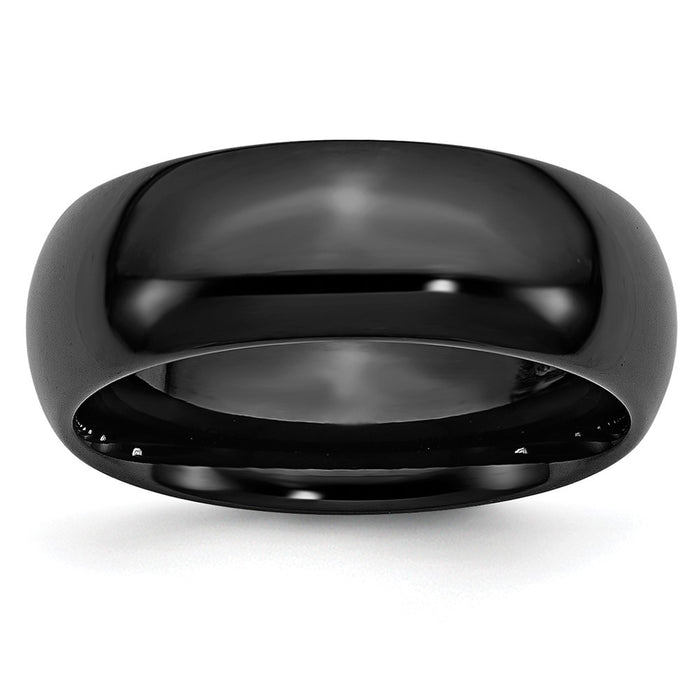 High-Quality 8mm Black Ceramic Chisel Band - Stylish & Affordable Design-1