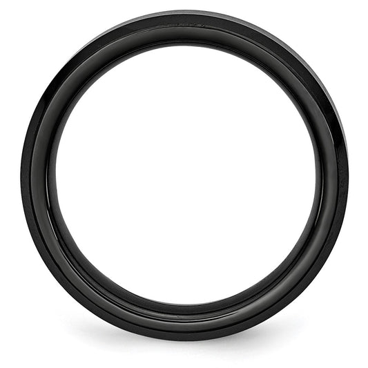 Order Stylish 6mm Black Ceramic Beveled Edge Band - Luxury Finish & Design