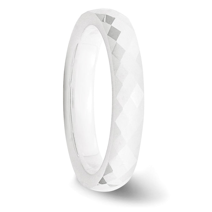 Buy Exclusive 4mm Polished White Ceramic Chisel Band | Stylish & Affordable-4