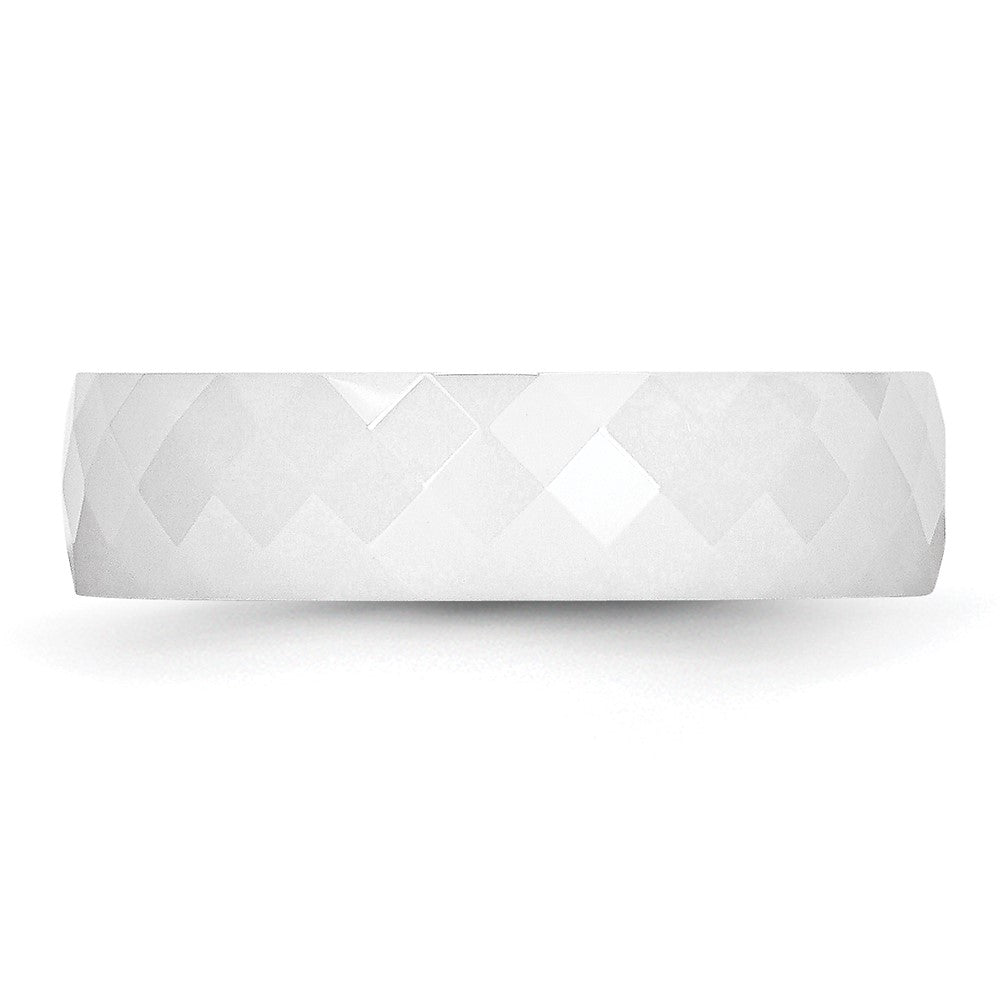 Buy Stylish 6mm Polished White Ceramic Chisel Band - Luxury Design & Value