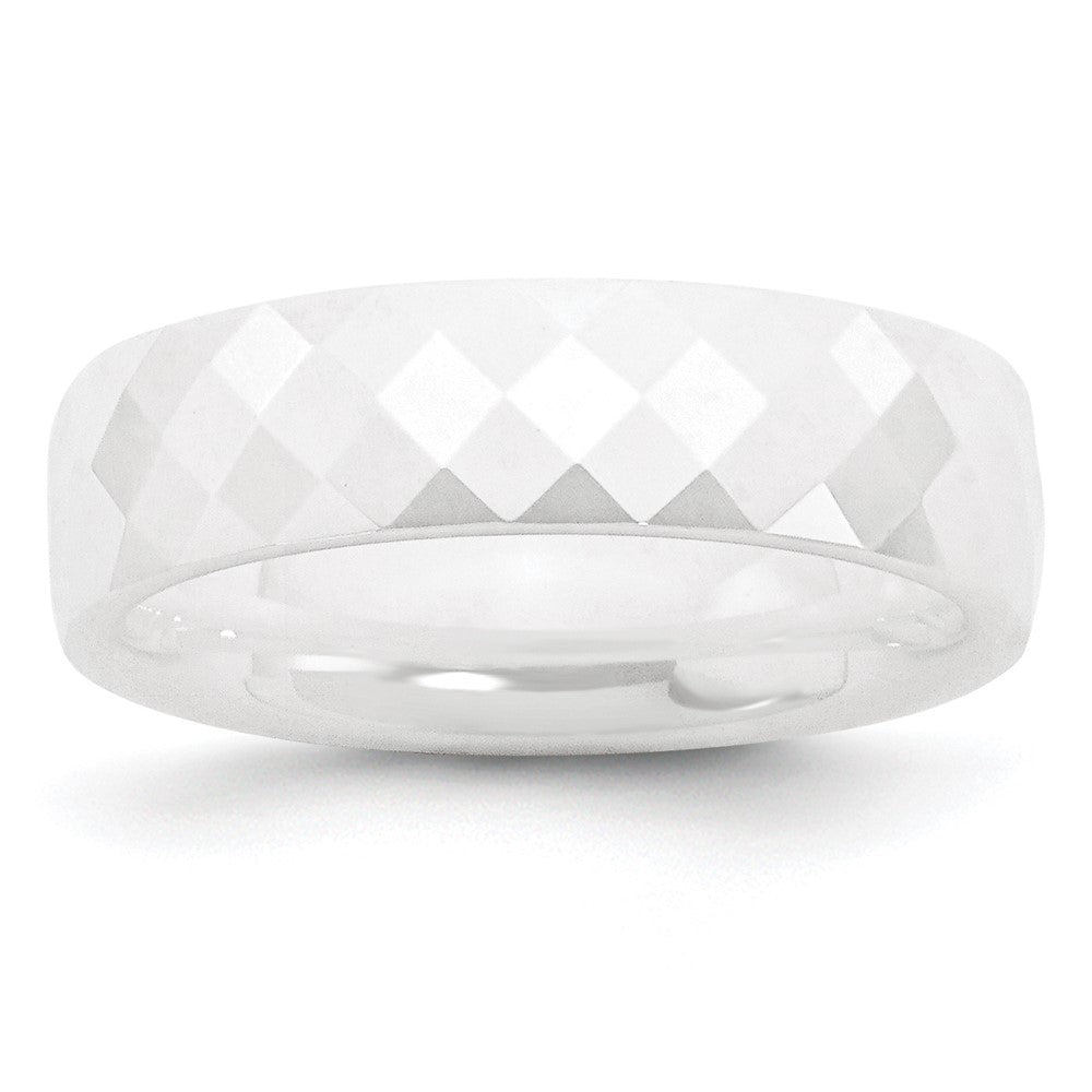 Buy Stylish 6mm Polished White Ceramic Chisel Band - Luxury Look & Feel