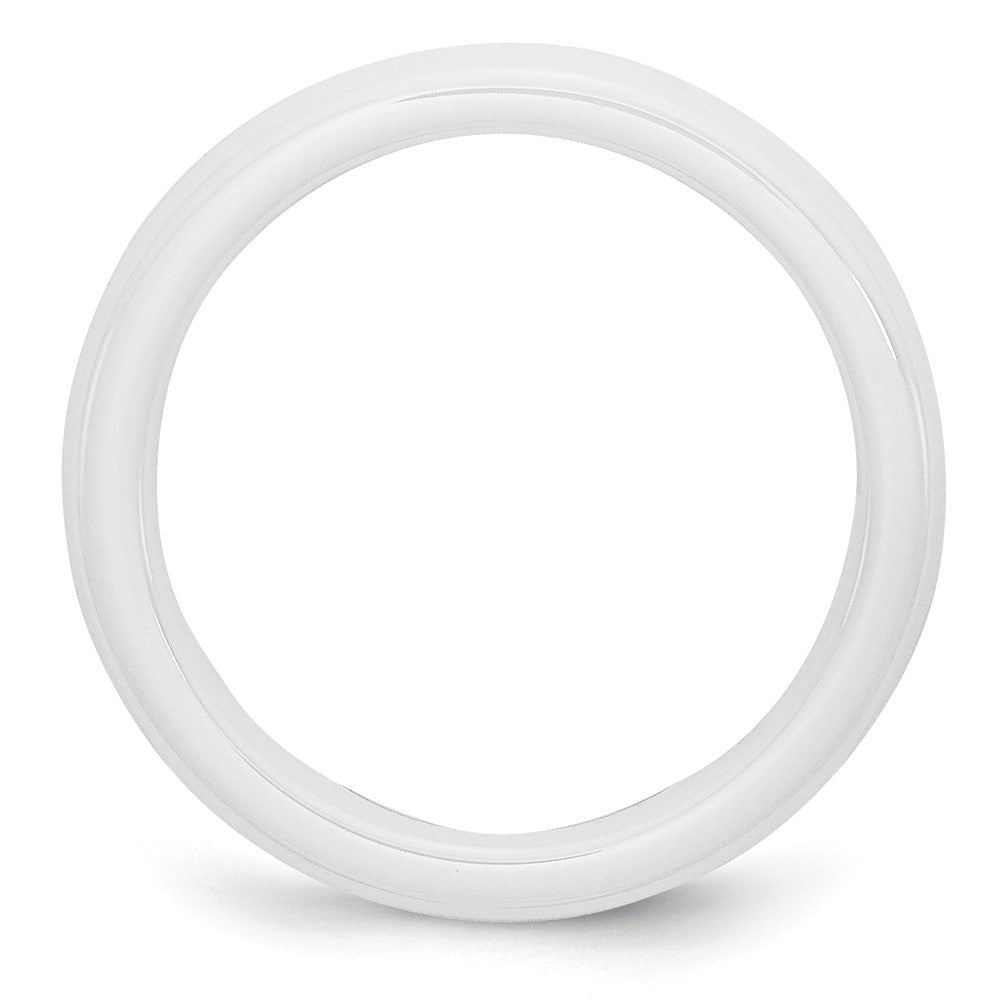 Buy Stylish 4mm Polished White Ceramic Band - Exclusive Chisel Design