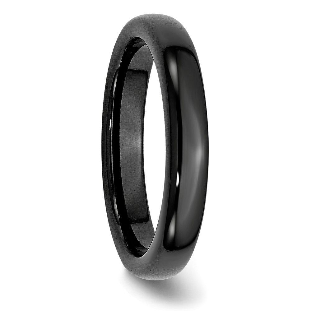 Exclusive 4mm Polished Black Ceramic Chisel Band - Stylish Value Ring