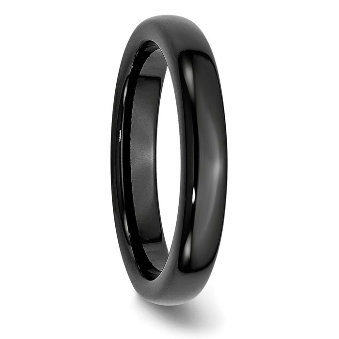 High-Quality 4mm Polished Black Ceramic Chisel Band - Stylish & Affordable!-4