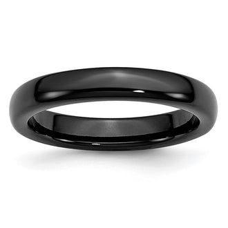 Buy Exclusive 4mm Polished Black Ceramic Chisel Band - Stylish & Affordable!