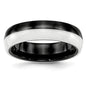High-Quality 6mm Chiseled Ceramic Polished Band - Stylish Black and White Design-2
