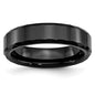 High-quality 6mm Chiseled Black Ceramic Band - Stylish Polished Finish-3
