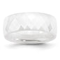 Exclusive Polished 8mm White Faceted Ceramic Chisel Band - Affordable Luxury-1