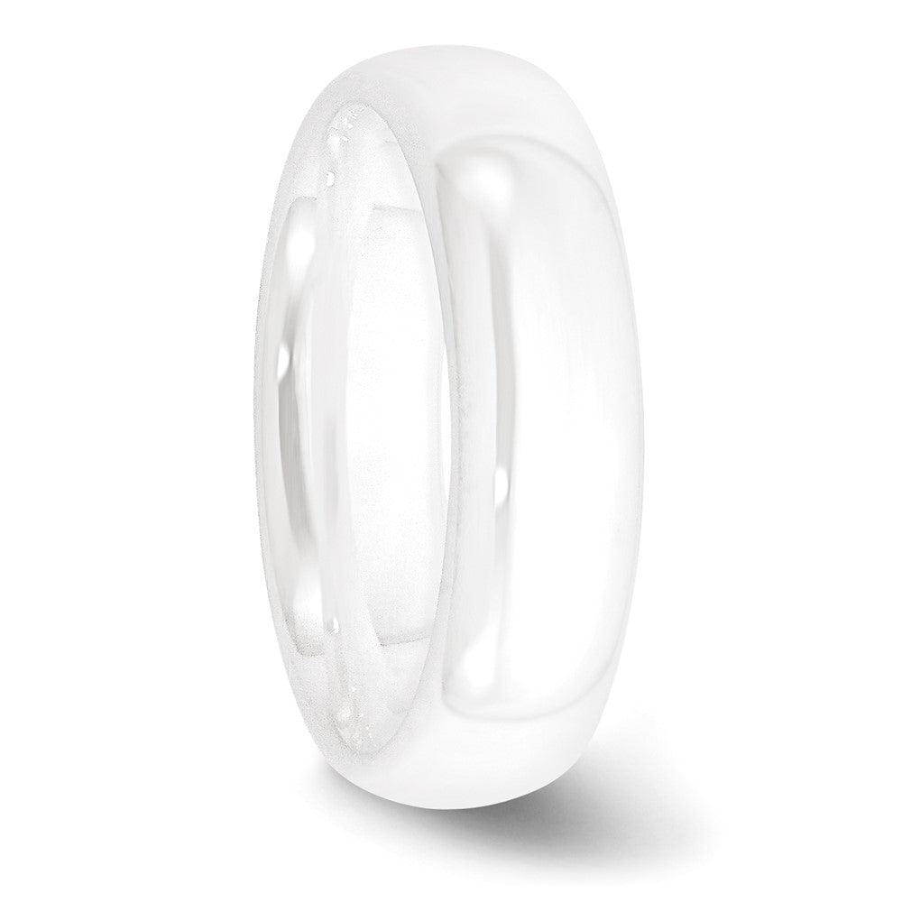 High-Quality 6mm Polished White Ceramic Band - Stylish Chisel Design