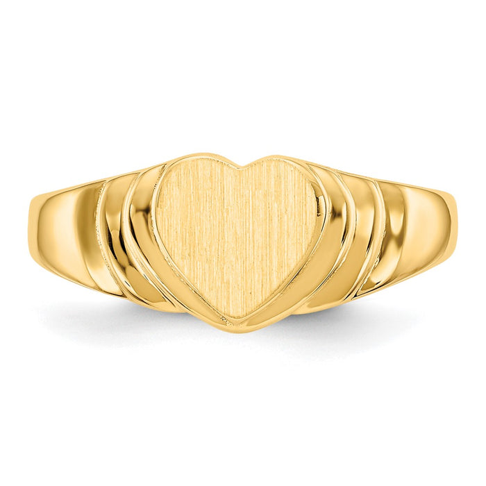 Buy Exclusive 14K Gold Children's Heart Signet Ring - 6.75mm, Stylish Value!-4