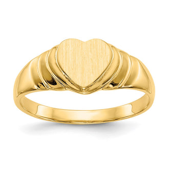 Buy Exclusive 14K Gold Children's Heart Signet Ring - 6.75mm, Stylish Value!