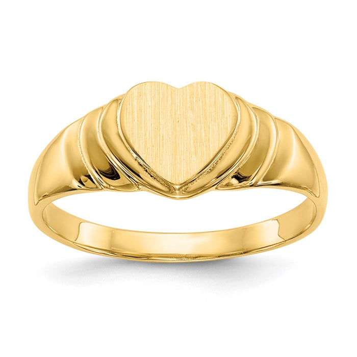 Buy Exclusive 14K Gold Children's Heart Signet Ring - 6.75mm, Stylish Value!-1
