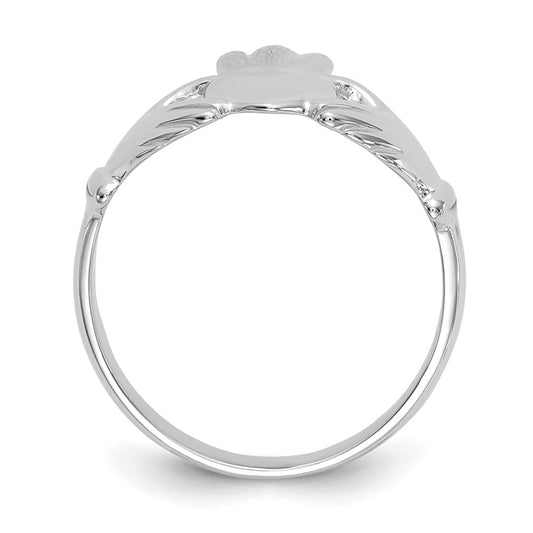 Exclusive 14K White Gold Claddagh Ring - Stylish Design, Affordable Luxury