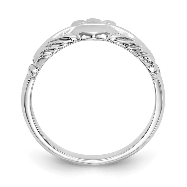 14K White Gold Claddagh Ring - Polished - Style GR1-1016732