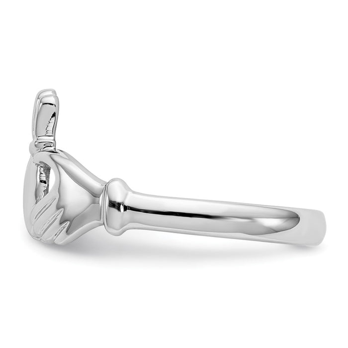 Shop Stylish 14K White Gold Claddagh Ring - 7mm, Luxurious & Affordable!-3