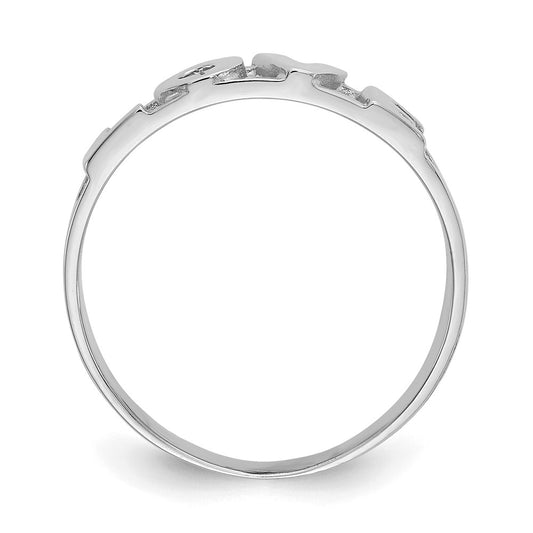 High-Quality 14K White Gold "LOVE" Ring - Stylish and Affordable Elegance