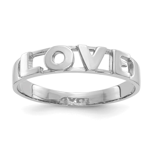 High-Quality 14K White Gold "LOVE" Ring - Stylish and Affordable Elegance