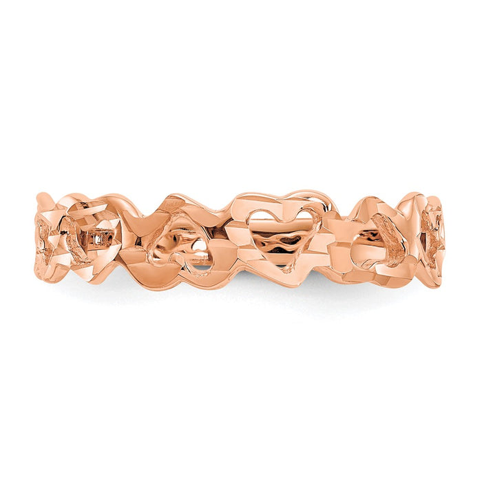Exclusive 14K Rose Gold Heart-Shaped Ring - Stylish & Affordable Elegance-4