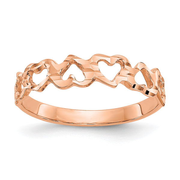 14K Rose Gold Heart-Shaped Ring
