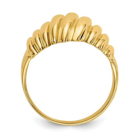 Buy 14K Gold Polished Scalloped Dome Band Ring - Stylish and Affordable Luxury
