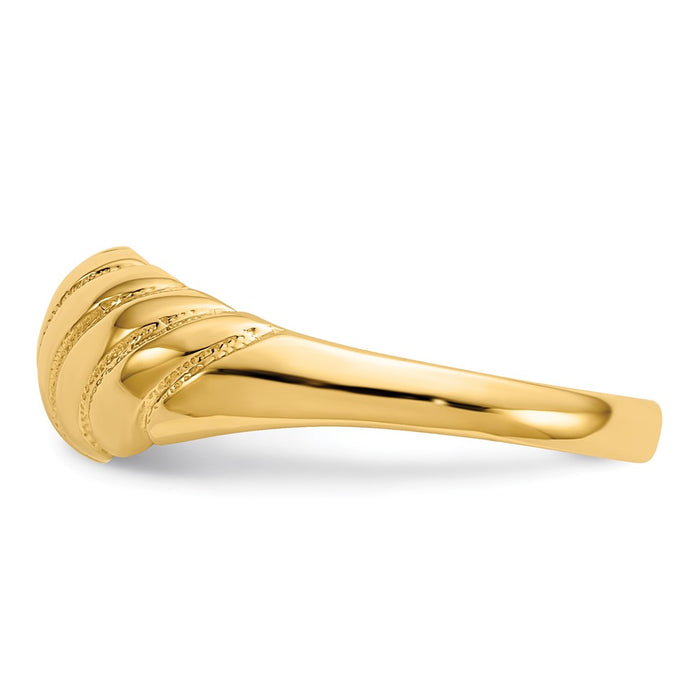 High-Quality 14K Gold Polished Scalloped Dome Band Ring | Stylish Value Option-3